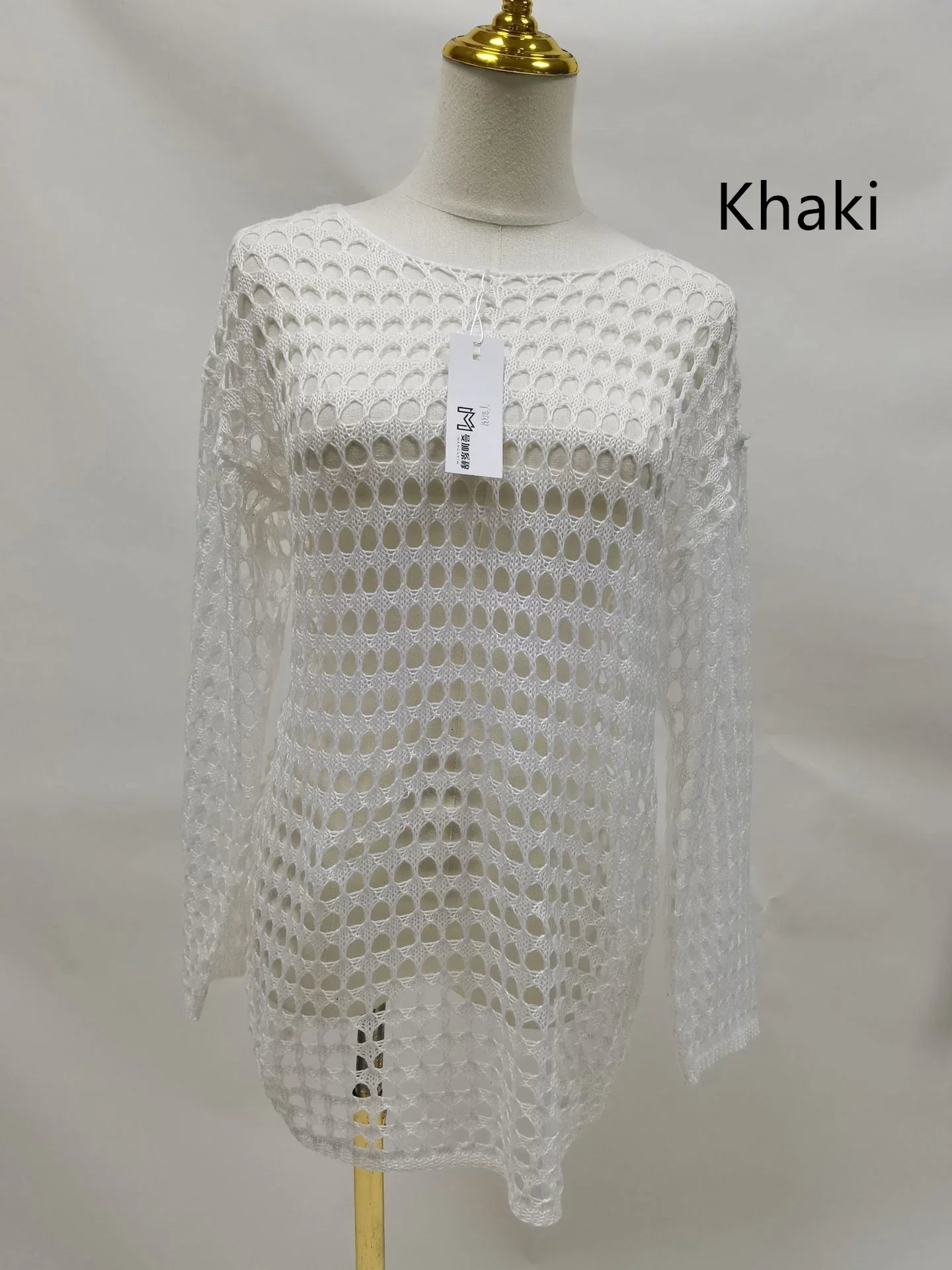 Mesh Hollow Out Knitted Bikini Blouse - Breathable Cover - SandiFreckles Surf & Swimwear