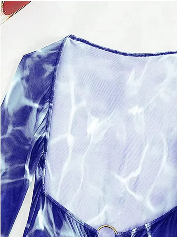 Printed Hollow Out Beach Dress - Fashionable Bikini Set - SandiFreckles Surf & Swimwear