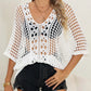 Cutout Woven Batwing Sleeve Cover Up - Sexy Casual Top - SandiFreckles Surf & Swimwear