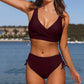 Swimsuit Split Bikini Solid Color Cross Strap - SandiFreckles Surf & Swimwear