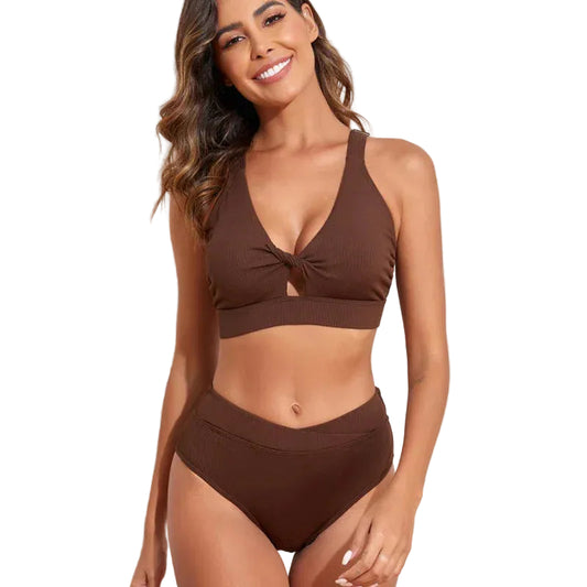 Sexy Cross Push Up Bikini High Waist Slimming Two-piece Swimsuits - SandiFreckles Surf & Swimwear
