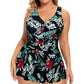 European And American Plus Size Swimsuit Women's Printed Sleeveless Dress - SandiFreckles Surf & Swimwear