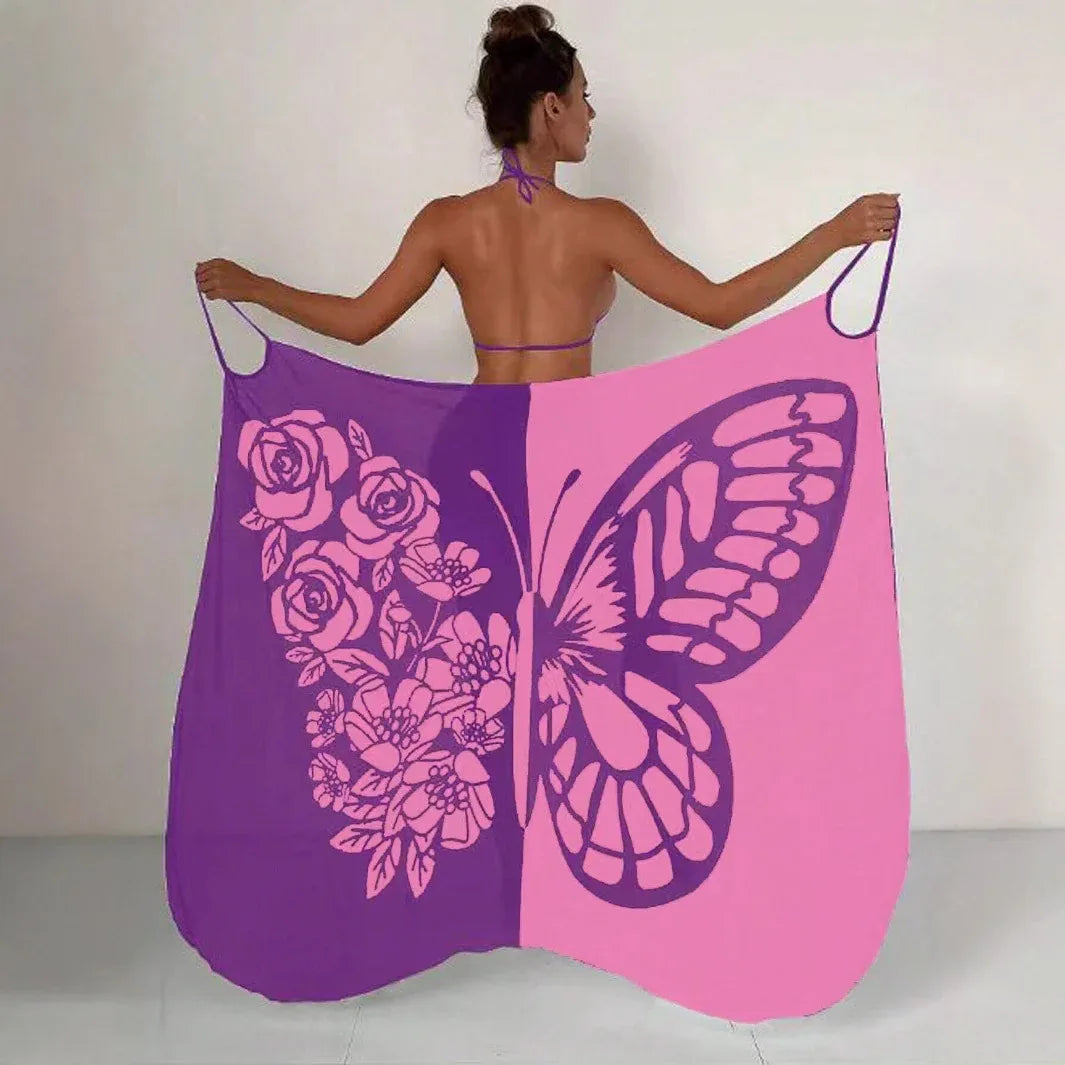 Multiple Wearing Methods Women's Beach Dress Multi-color Contrast Color - SandiFreckles Surf & Swimwear