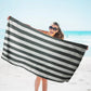 Quick-Drying Striped Beach Towel - Double-Sided Velvet for Comfort - SandiFreckles Surf & Swimwear