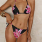 Pink Leopard Print String Bikini - Lace-Up Style - SandiFreckles Surf & Swimwear