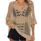 Cutout Woven Batwing Sleeve Cover Up - Sexy Casual Top - SandiFreckles Surf & Swimwear