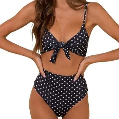 Women's Bow High Waist Bikini Suit - SandiFreckles Surf & Swimwear