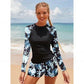 Women's Long Sleeve Digital Print Conservative Ladies Separate Bikini Swimwear - SandiFreckles Surf & Swimwear