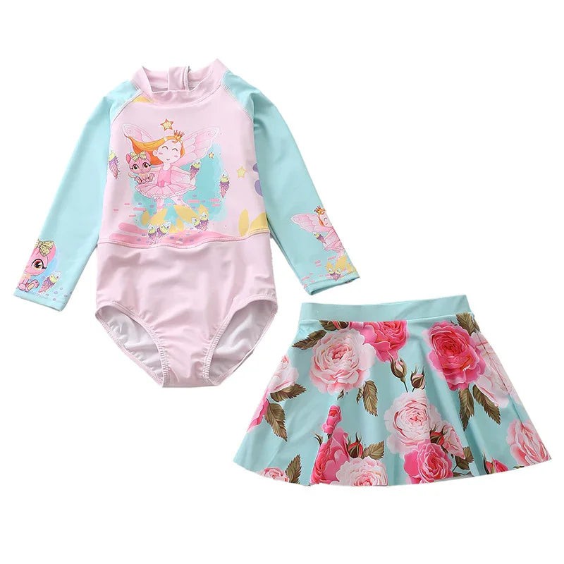 Children's Mermaid One Piece Swimwear - Sunscreen & Comfortable Fit - SandiFreckles Surf & Swimwear