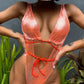 Strappy Lace-Up Monokini - Bikini Style One Piece - SandiFreckles Surf & Swimwear