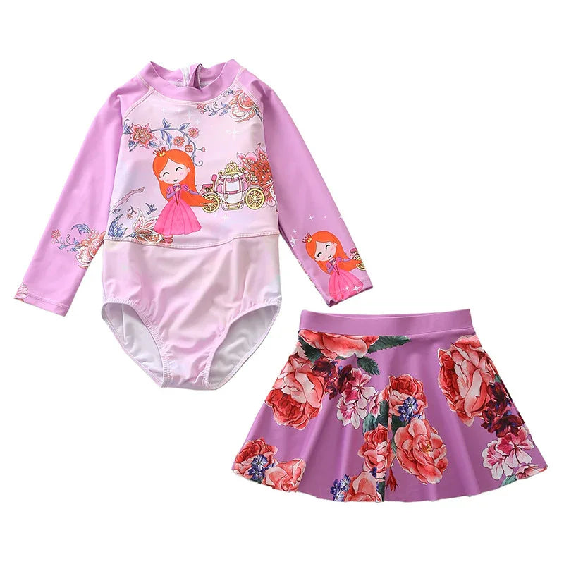 Children's Mermaid One Piece Swimwear - Sunscreen & Comfortable Fit - SandiFreckles Surf & Swimwear