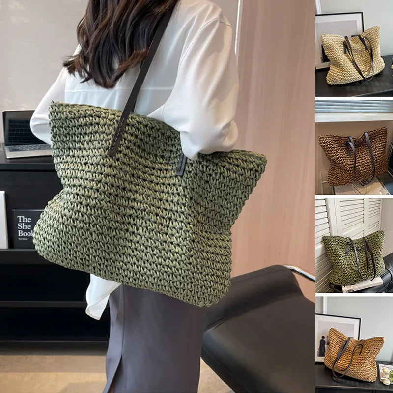 Woven Shoulder Bag - Stylish Large Beach Tote - SandiFreckles Surf & Swimwear