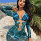 Printed Hollow Out Beach Dress - Fashionable Bikini Set - SandiFreckles Surf & Swimwear
