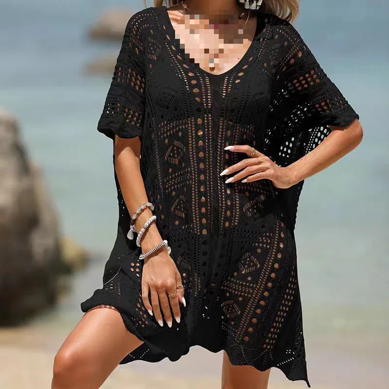 Crochet Bikini Seaside Vacation Smock Dress - SandiFreckles Surf & Swimwear