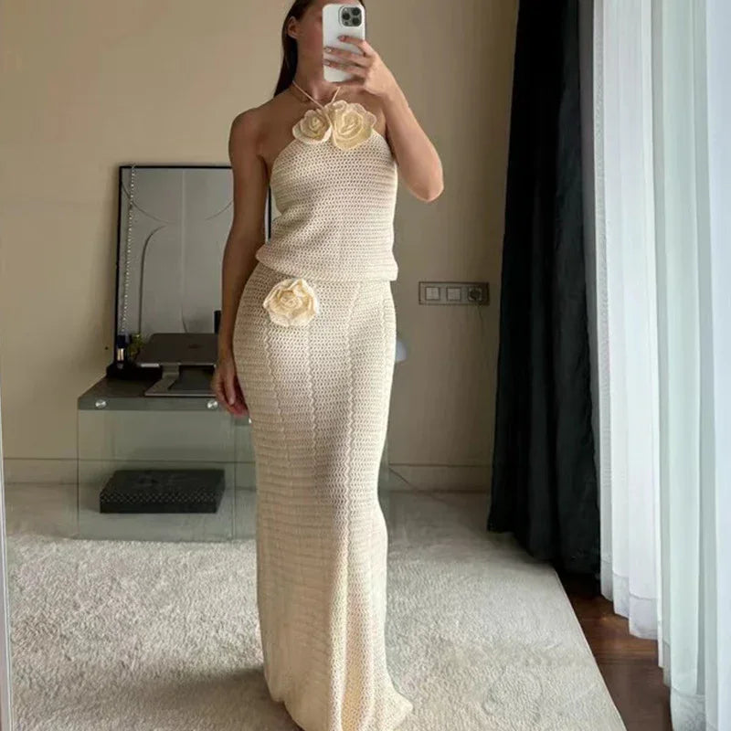 Solid Colour Knitted Crochet Beach Blouse - Sun-Proof Set - SandiFreckles Surf & Swimwear