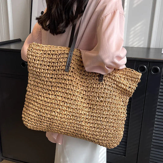 Woven Shoulder Bag - Stylish Large Beach Tote - SandiFreckles Surf & Swimwear