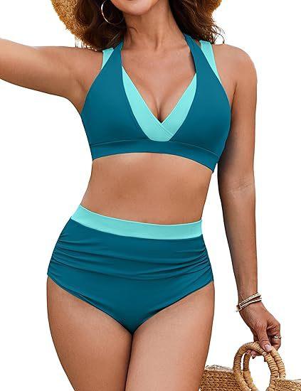 Bikini Color Block Split Women's Swimsuit - SandiFreckles Surf & Swimwear