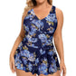 European And American Plus Size Swimsuit Women's Printed Sleeveless Dress - SandiFreckles Surf & Swimwear