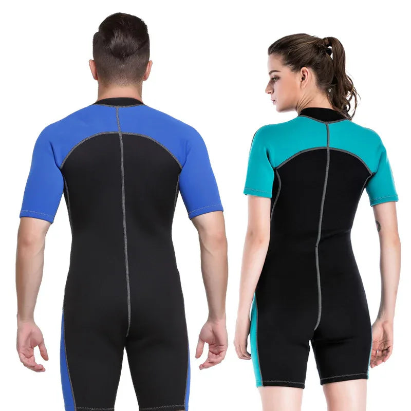 Neoprene Wetsuits Men's And Women's Swimming WetSuits One-Piece Thicken Swimsuit Short Sleeve Deep Diving Surfing Wetsuits - SandiFreckles Surf & Swimwear