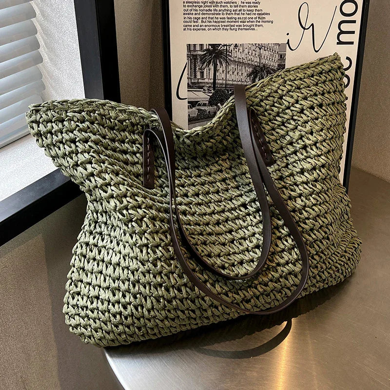 Woven Shoulder Bag - Stylish Large Beach Tote - SandiFreckles Surf & Swimwear