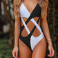 Colour Block Hollow Out Monokini - Versatile Casual Style - SandiFreckles Surf & Swimwear