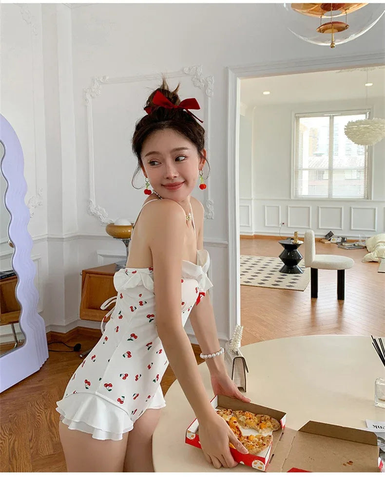 Women's Slim Looking Belly Covering Sweet Student Hot Spring One Piece Swimsuit - SandiFreckles Surf & Swimwear