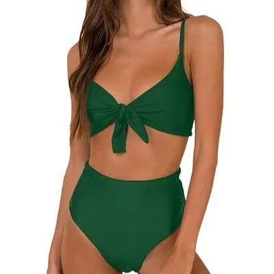 Women's Bow High Waist Bikini Suit - SandiFreckles Surf & Swimwear