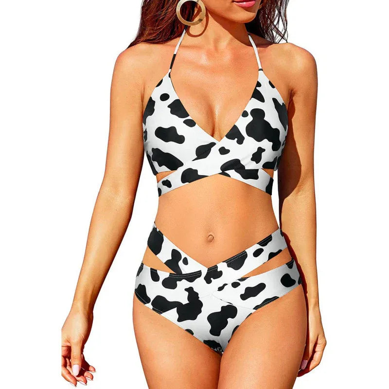 European And American New Women's Split Swimsuit High Waist Bikini - SandiFreckles Surf & Swimwear