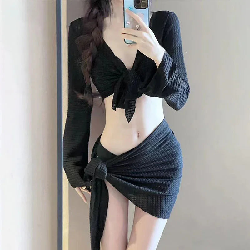 Four-Piece Split Bikini Swimsuit - Women's Complete Set - SandiFreckles Surf & Swimwear