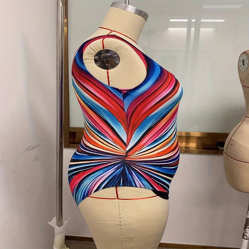 Printed Gradient Slimming Plus Size Swimsuit - One Piece - SandiFreckles Surf & Swimwear