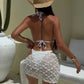 Mesh Halter Bandage Bikini Three-Piece - Split Swimsuit - SandiFreckles Surf & Swimwear