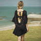 Women's Sexy Backless Hook Hollow Hair Ball Tassel Bikini Cover-up - SandiFreckles Surf & Swimwear