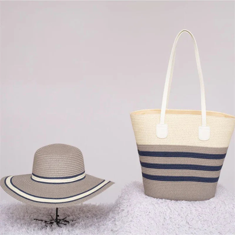 Beach Sun Hat Large Capacity Shoulder Bag Hat Suit - SandiFreckles Surf & Swimwear