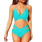 European And American New Women's Split Swimsuit High Waist Bikini - SandiFreckles Surf & Swimwear