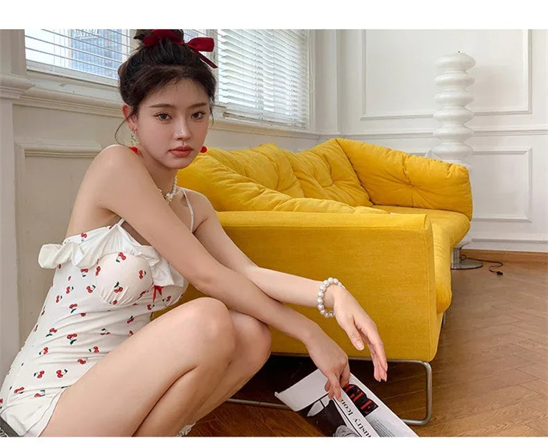 Women's Slim Looking Belly Covering Sweet Student Hot Spring One Piece Swimsuit - SandiFreckles Surf & Swimwear