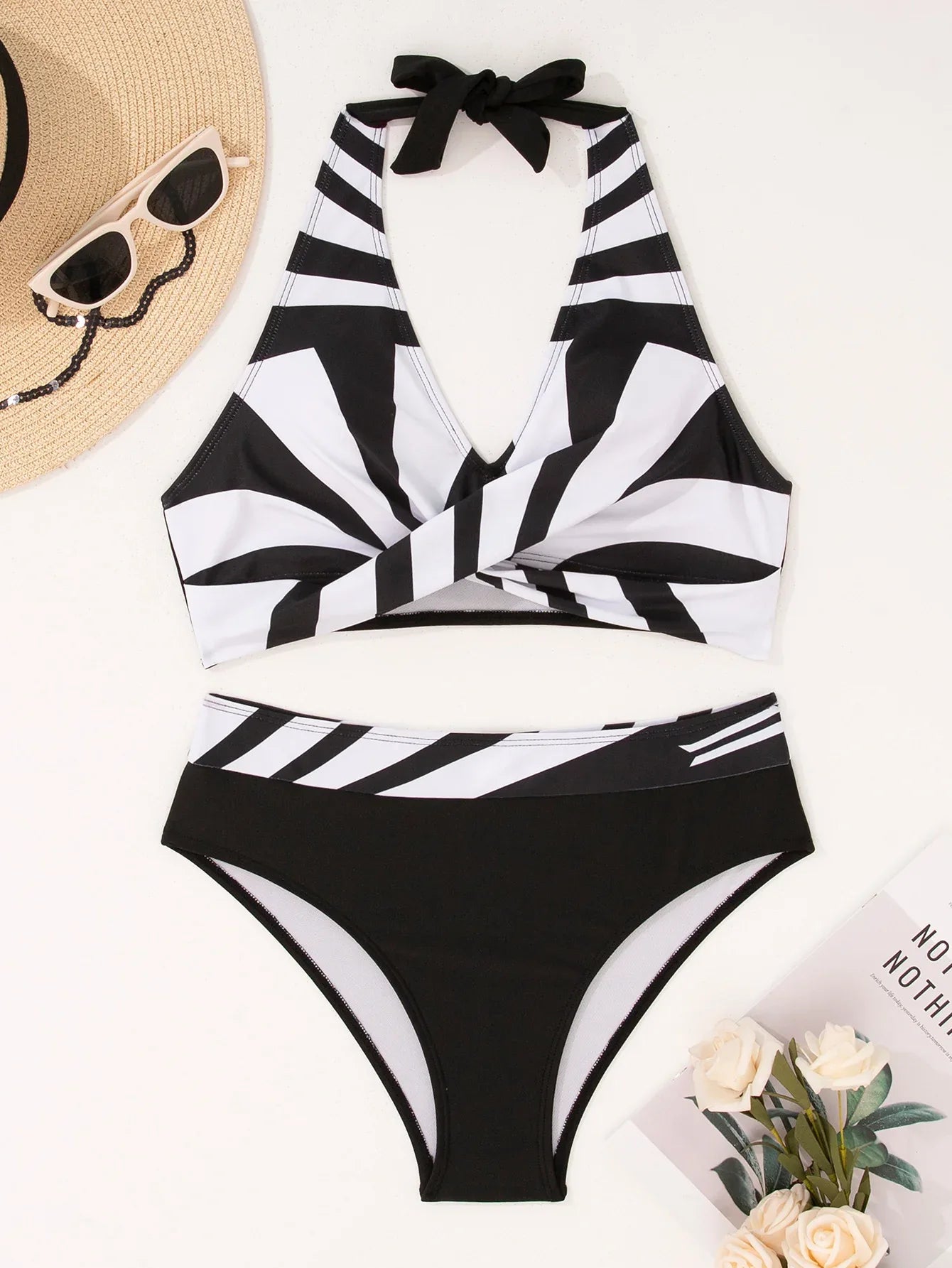 Multi-color Optional Chest Cross Bikini Swimsuit Two-piece Suit - SandiFreckles Surf & Swimwear