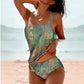 Retro Split High Waist Bikini Beach Print Strap Swimsuit - SandiFreckles Surf & Swimwear