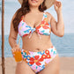 Split Color Printing Plus Size Swimsuit - Two Piece - SandiFreckles Surf & Swimwear
