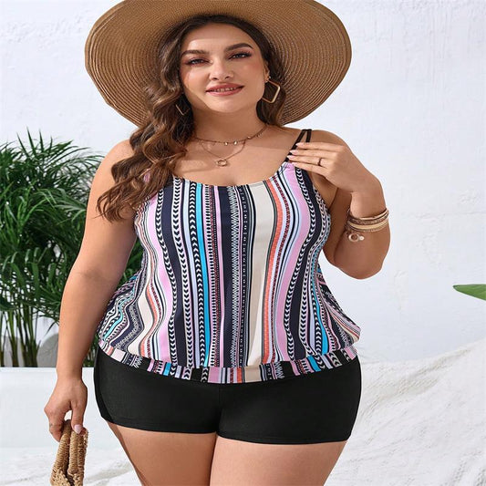 Boxer Cover Belly Slimming Plus Size Swimsuit - Tummy Control - SandiFreckles Surf & Swimwear