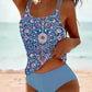 Retro Split High Waist Bikini Beach Print Strap Swimsuit - SandiFreckles Surf & Swimwear