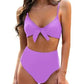 Women's Bow High Waist Bikini Suit - SandiFreckles Surf & Swimwear