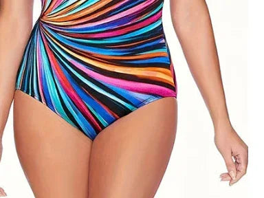 Printed Gradient Slimming Plus Size Swimsuit - One Piece - SandiFreckles Surf & Swimwear