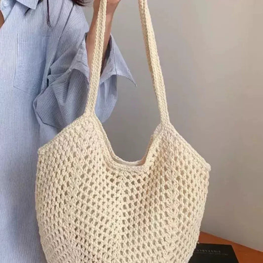Hand-woven Straw Beach Shoulder Bag - SandiFreckles Surf & Swimwear