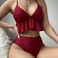 Women's Solid Color Split Bikini Swimsuit - SandiFreckles Surf & Swimwear