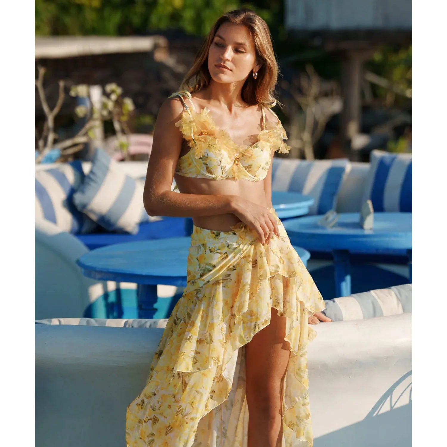 Bikini New Floral High Waist Split Swimsuit Suit Female Cross-border - SandiFreckles Surf & Swimwear