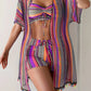Womens Three-piece Striped Bikini Swimsuit Set - SandiFreckles Surf & Swimwear
