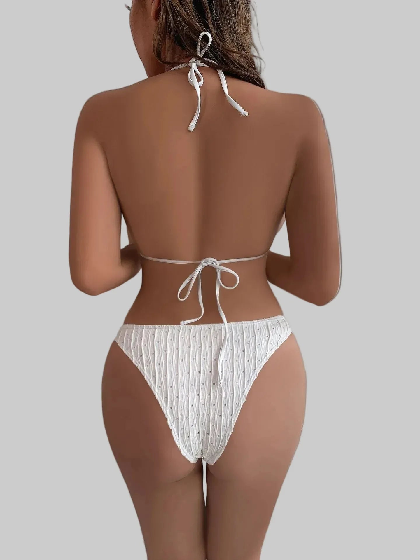 Backless Drawstring Banded Bikini Three-Piece Suit - SandiFreckles Surf & Swimwear