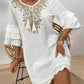 Women's Seaside Holiday Dress Bohemian Beach Dress Fairy Ethnic Style Embroidered Lantern Sleeve Style Long Swing Skirt - SandiFreckles Surf & Swimwear