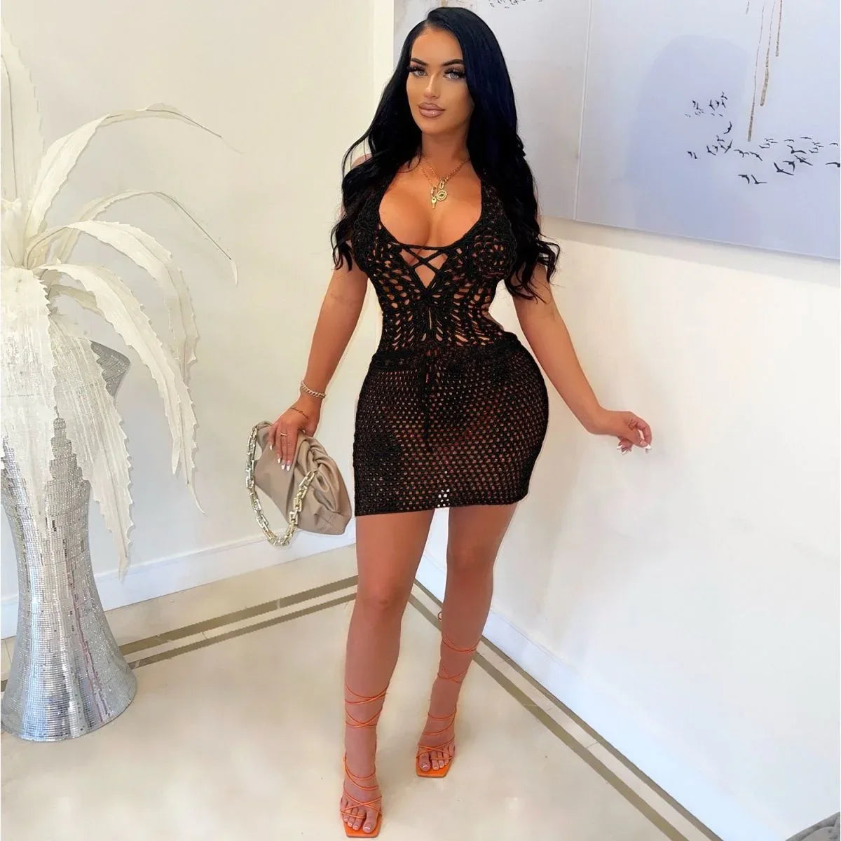 Crocheted Knit Bikini Hip Skirt - Beach Cover Up - SandiFreckles Surf & Swimwear