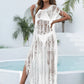 Polyester Women's See-through Irregular Tassel Bikini Dress Blouse - SandiFreckles Surf & Swimwear